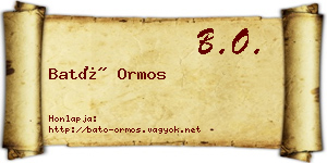 Bató Ormos névjegykártya